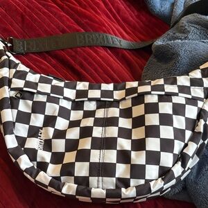 BRIXLEY Black & White Checkerboard Crossbody Bag